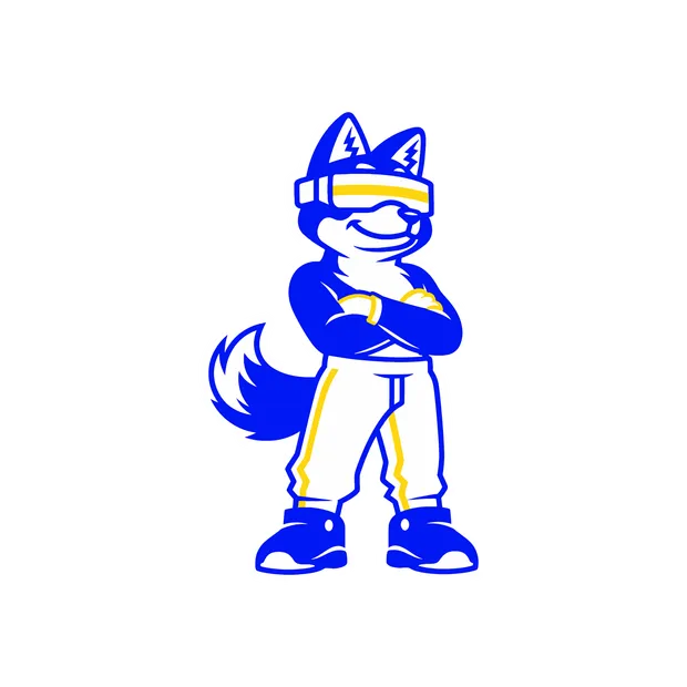 Mascota de Shiba Software con los brazos cruzados, transmitiendo confianza